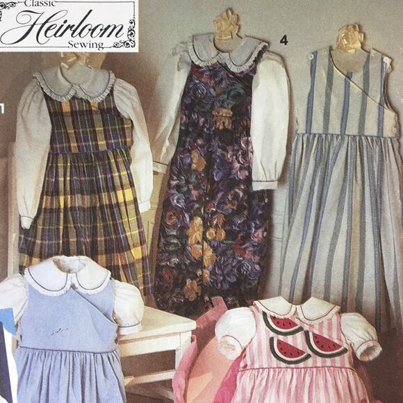 Vintage Simplicity 7944 Sewing Pattern Smock Dress Jumper Blouse Sz AA 2-4 - Picture 2 of 11